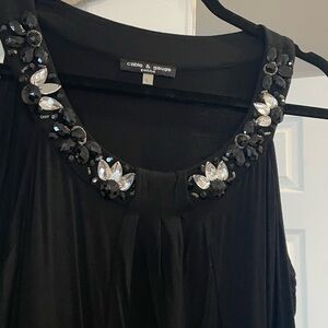 Cable & Gauge Black Top with Jewel Accents